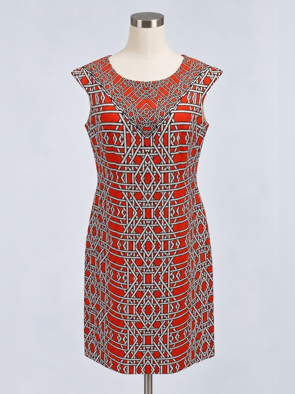 ILE NEW YORK Geometric Print Sheath Dress size 8